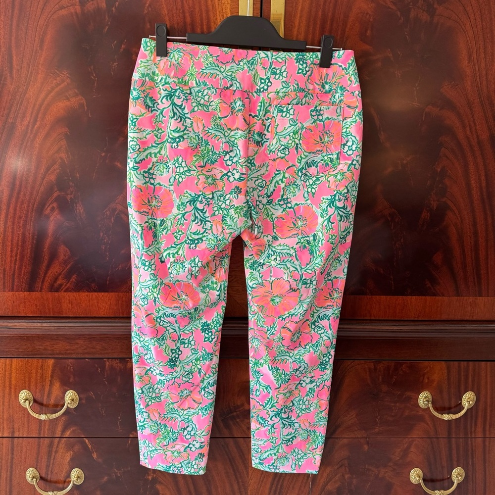 Lilly Pulitzer Luxletic Corso Crop Pant Soleil Pink Perfect Poppy Golf - Picture 5 of 7